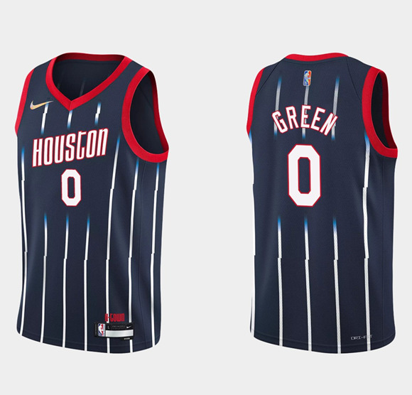 Men's Houston Rockets #0 Jalen Green 2021/22 City Edition 75th Anniversary Navy Stitched Basketball Jersey Men's Houston Rockets #0 Jalen Green 2021/22 City Edition 75th Anniversary Navy Stitched Basketball Jersey